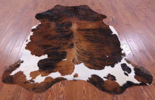 Tricolor Brindle Natural Cowhide Rug - XXLarge 7'9