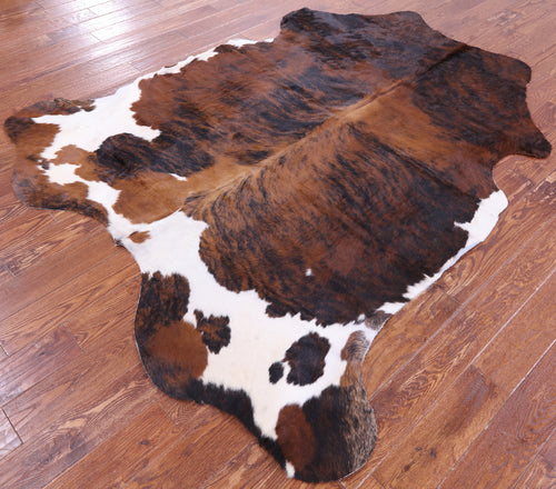 Tricolor Brindle Natural Cowhide Rug - XXLarge 7'9