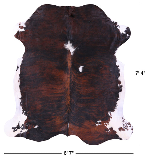 Dark Brindle Natural Cowhide Rug - X-Large 7'4