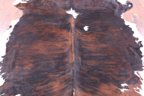 Dark Brindle Natural Cowhide Rug - X-Large 7'4