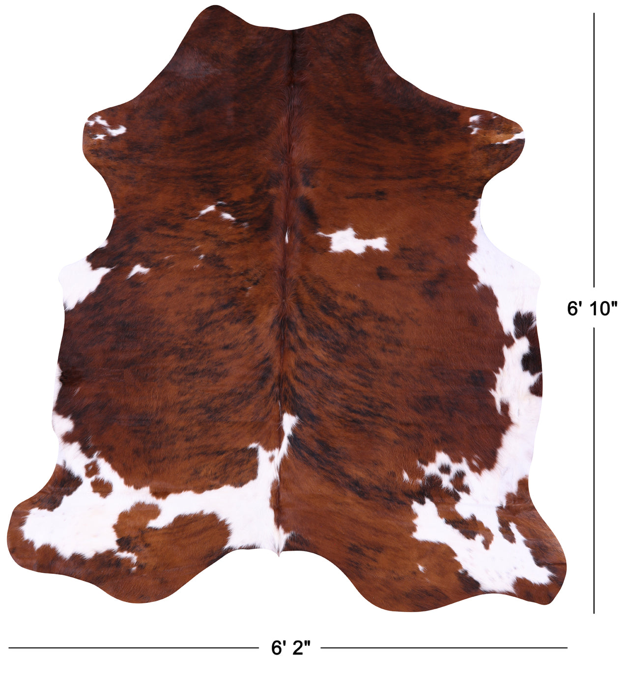 Tricolor Natural Cowhide Rug - Large 6'10"H x 6'2"W