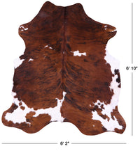 Thumbnail for Tricolor Natural Cowhide Rug - Large 6'10