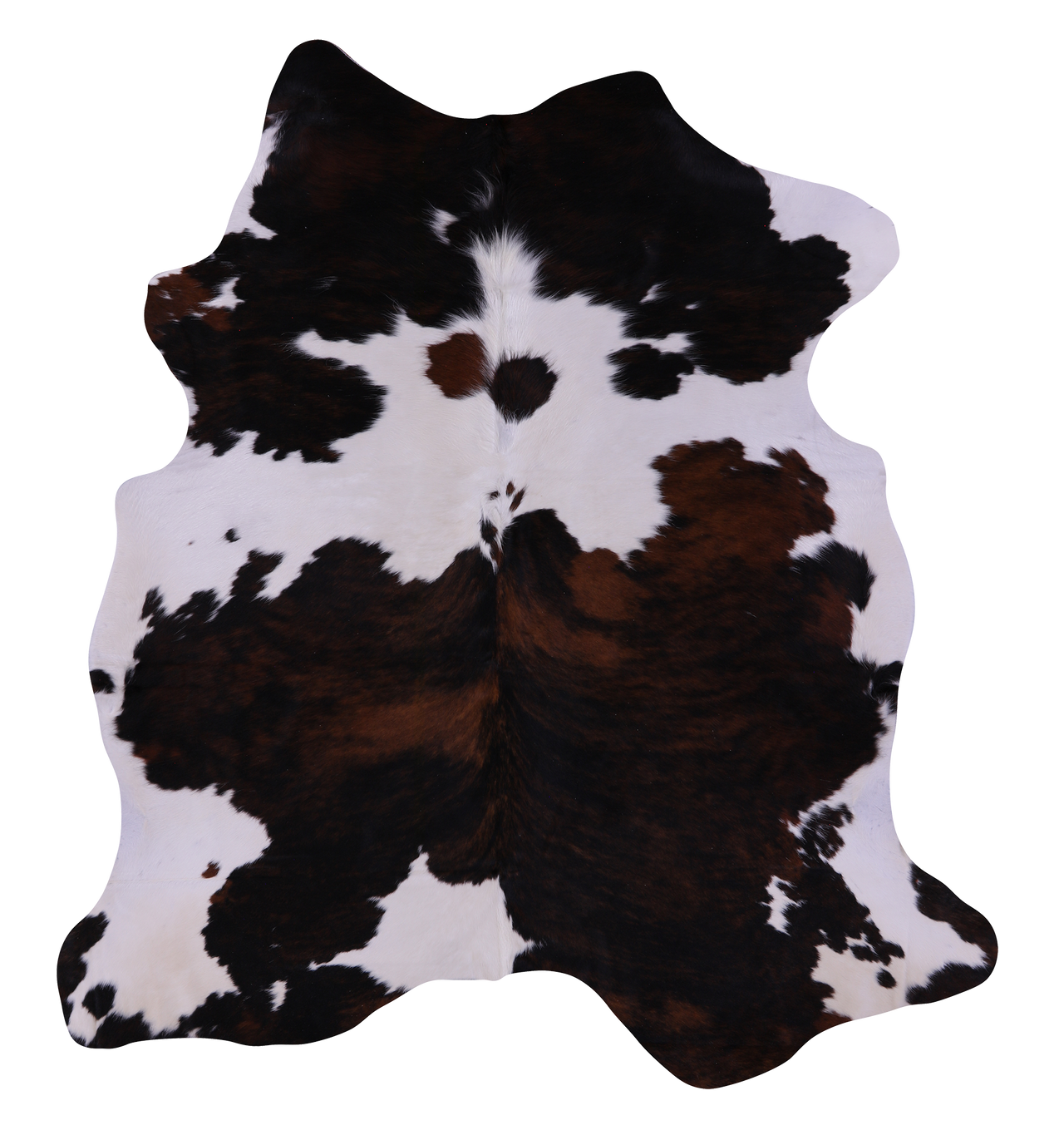 Tricolor Natural Cowhide Rug - Large 6'7"H x 5'10"W