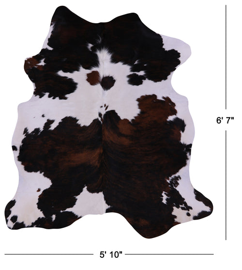 Tricolor Natural Cowhide Rug - Large 6'7