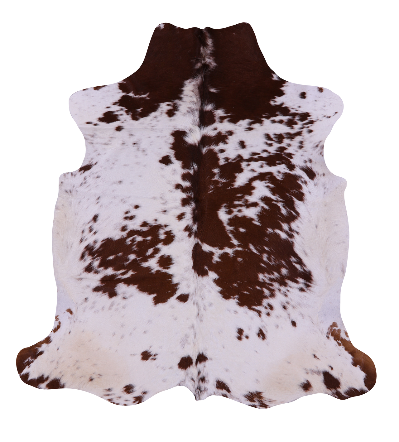 Brown & White Natural Cowhide Rug - Large 6'6"H x 5'11"W