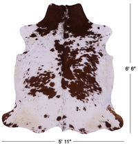 Thumbnail for Brown & White Natural Cowhide Rug - Large 6'6