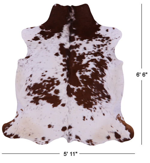 Brown & White Natural Cowhide Rug - Large 6'6
