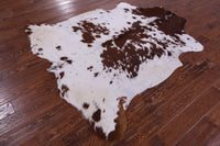 Thumbnail for Brown & White Natural Cowhide Rug - Large 6'6