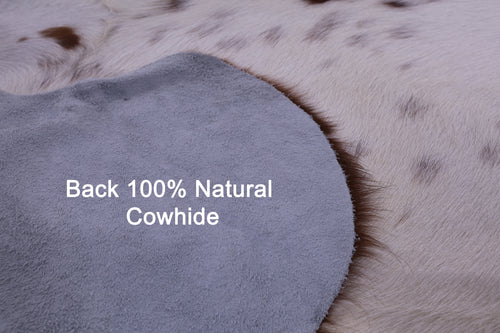 Brown & White Natural Cowhide Rug - Large 6'6
