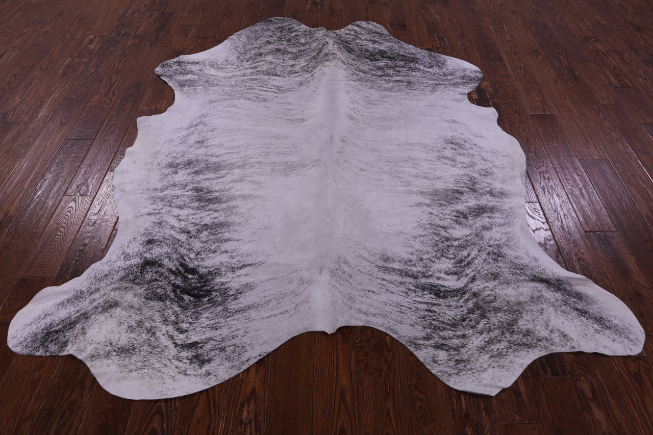 White Brindle Natural Cowhide Rug - XXLarge 8'0"H x 6'7"W