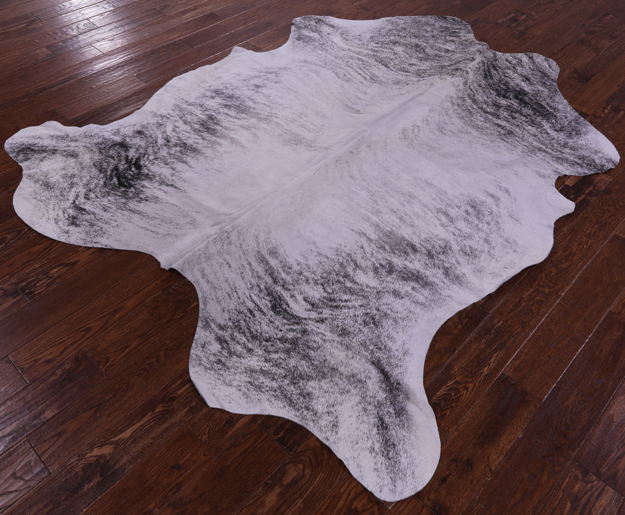 White Brindle Natural Cowhide Rug - XXLarge 8'0"H x 6'7"W