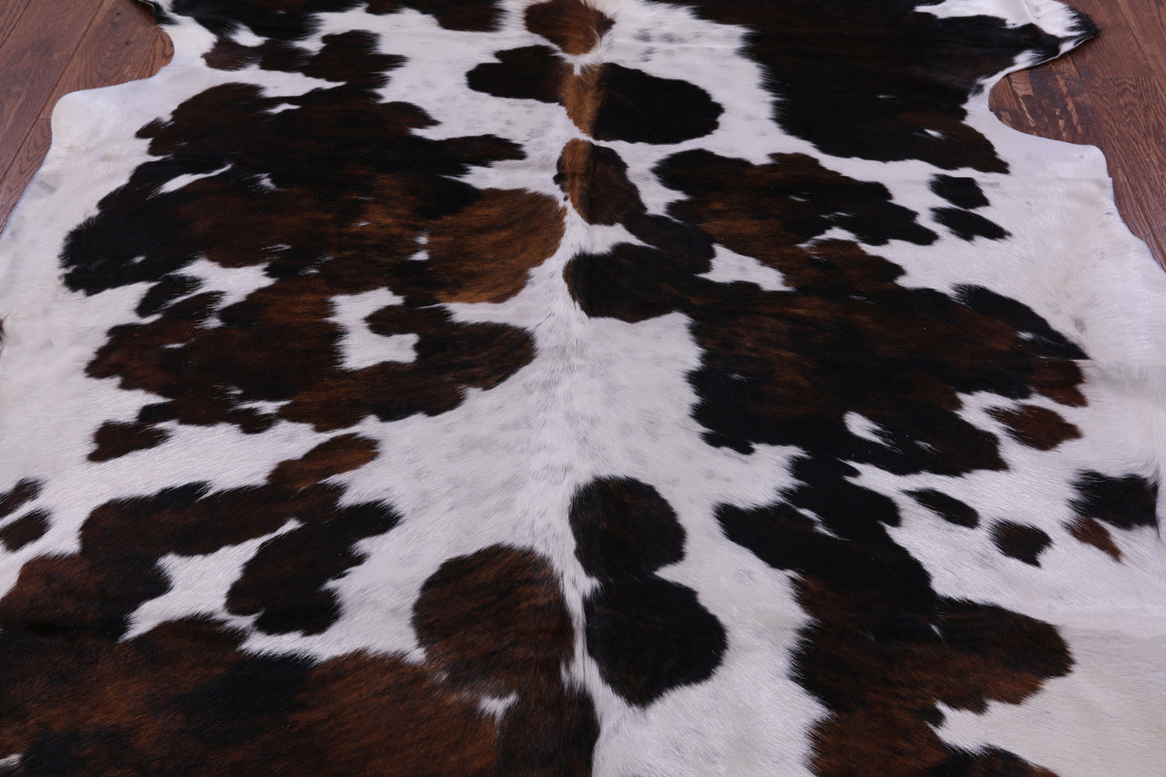 Tricolor Natural Cowhide Rug - XLarge 7'8"H x 6'6"W