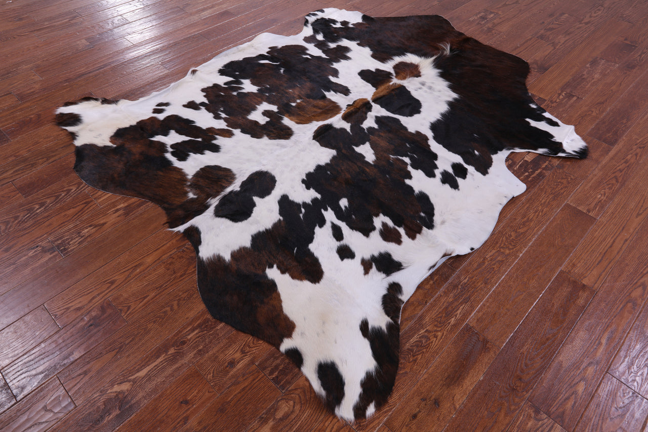 Tricolor Natural Cowhide Rug - XLarge 7'8"H x 6'6"W