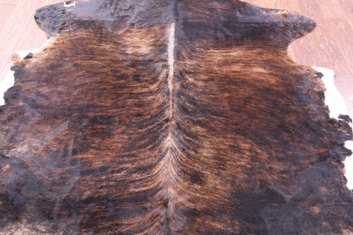 Dark Brindle Natural Cowhide Rug - X-Large 7'2