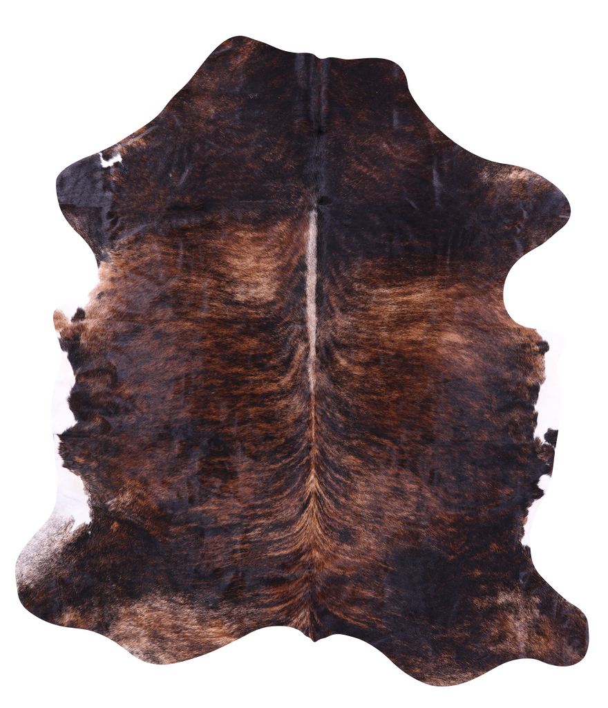 Dark Brindle Natural Cowhide Rug - X-Large 7'2"H x 6'4"W