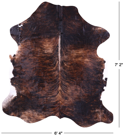 Dark Brindle Natural Cowhide Rug - X-Large 7'2