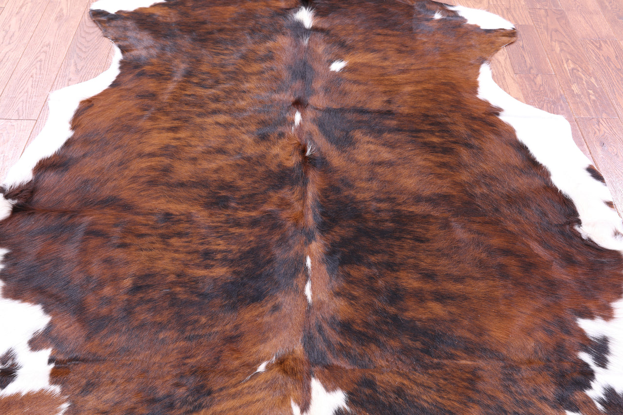 Tricolor Natural Cowhide Rug - XLarge 7'0"H x 6'4"W