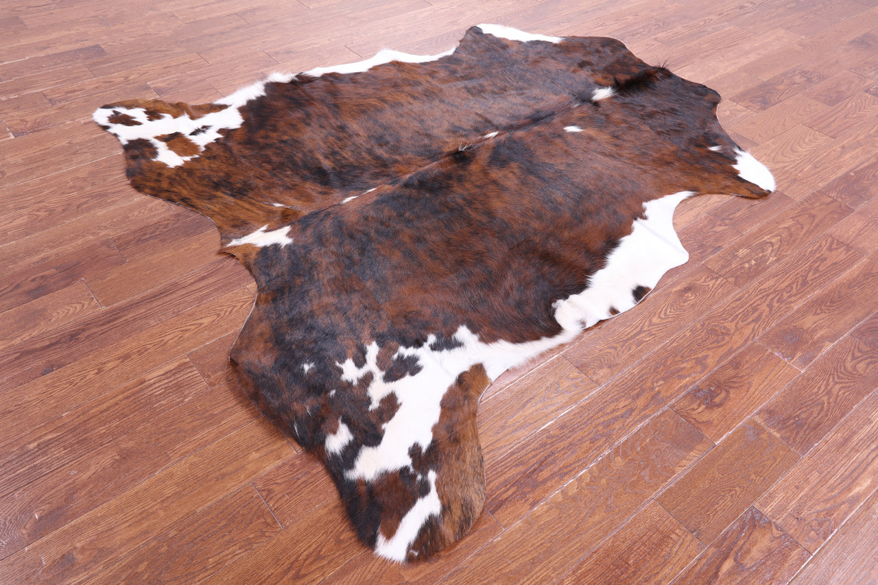 Tricolor Natural Cowhide Rug - XLarge 7'0"H x 6'4"W