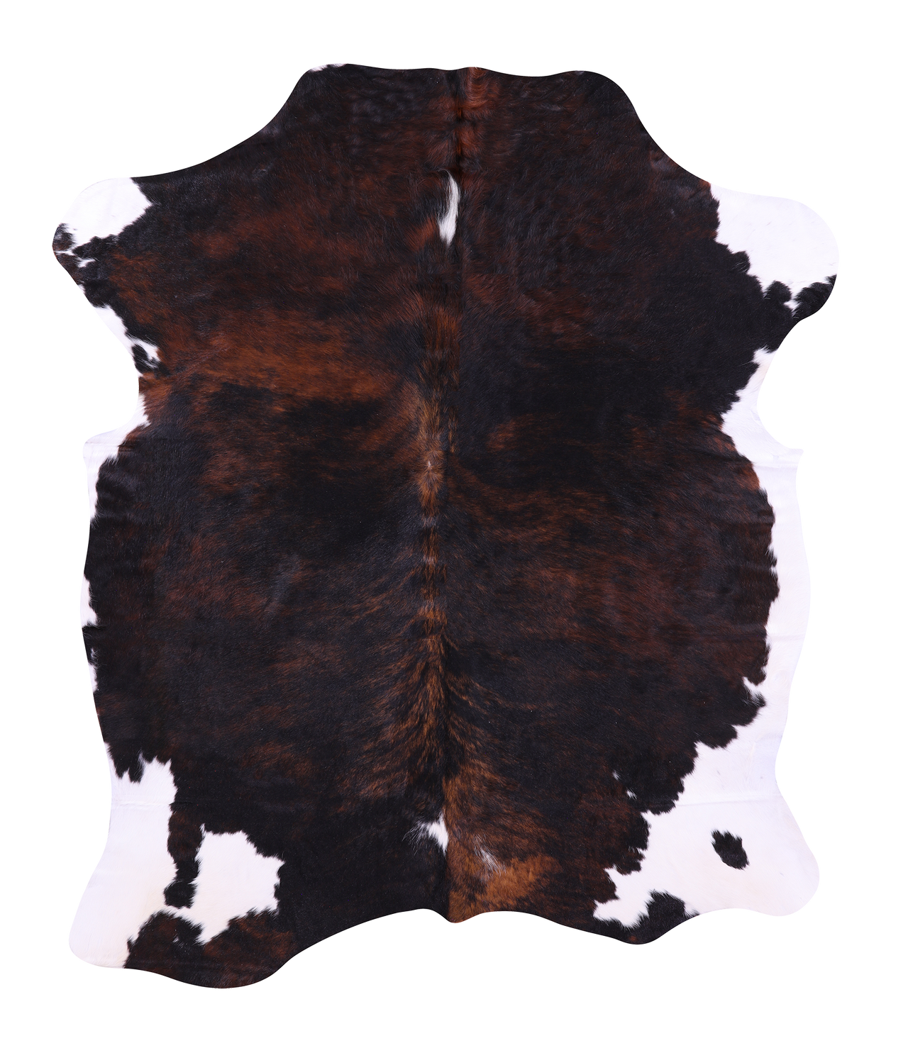 Tricolor Natural Cowhide Rug - Large 6'4"H x 5'4"W