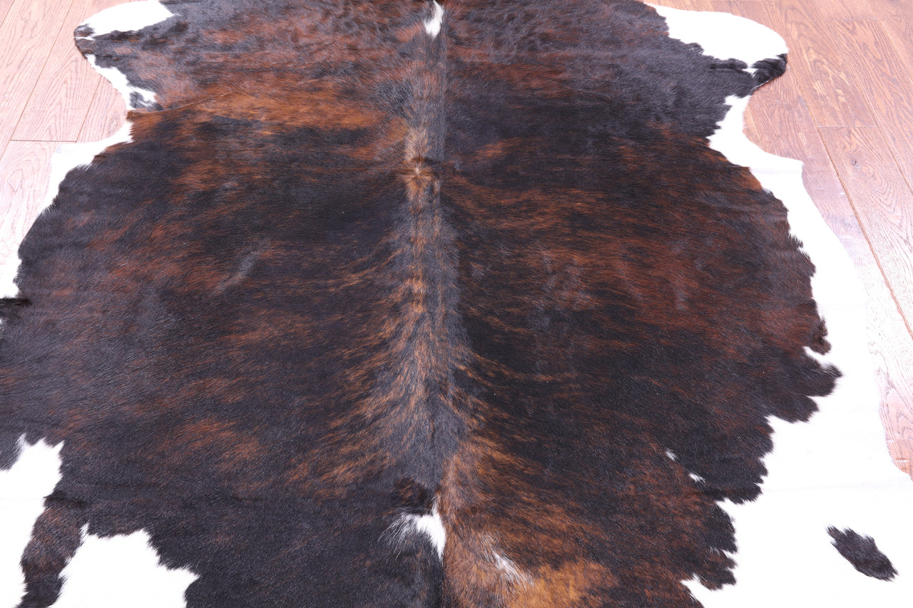 Tricolor Natural Cowhide Rug - Large 6'4"H x 5'4"W