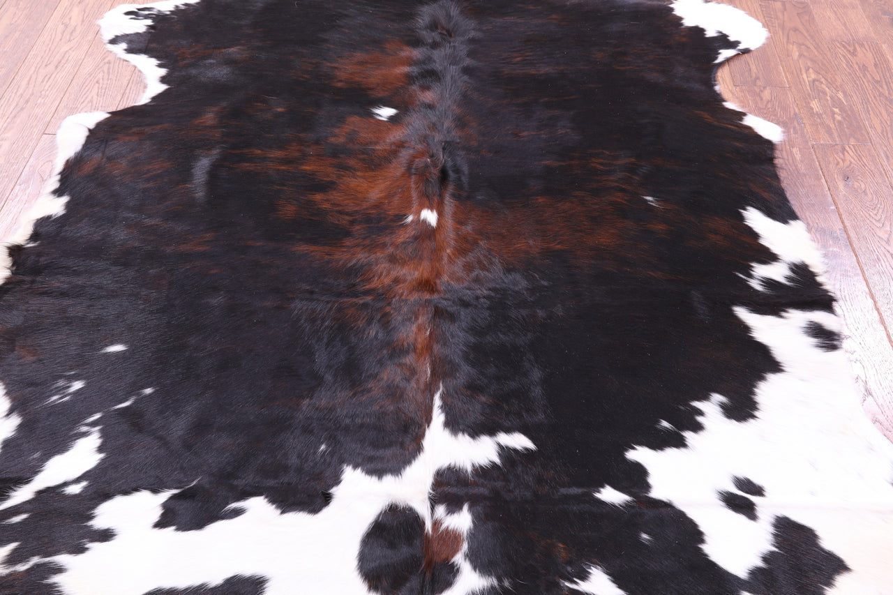 Tricolor Natural Cowhide Rug - XLarge 7'0"H x 6'7"W