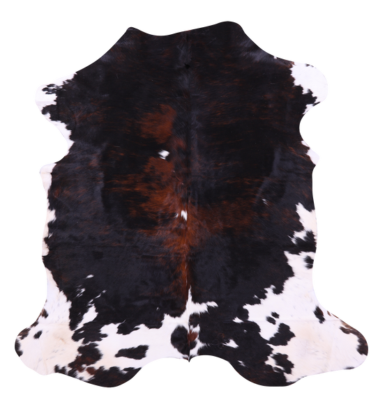 Tricolor Natural Cowhide Rug - XLarge 7'0"H x 6'7"W