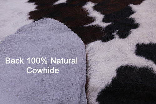 Tricolor Natural Cowhide Rug - Large 6'11