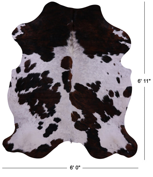 Tricolor Natural Cowhide Rug - Large 6'11
