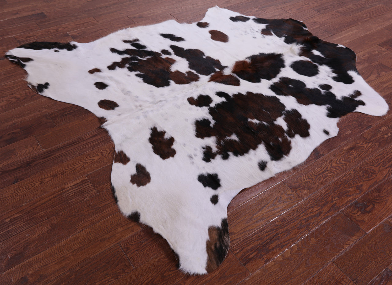 Tricolor Natural Cowhide Rug - Large 6'5"H x 6'4"W