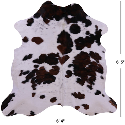 Tricolor Natural Cowhide Rug - Large 6'5