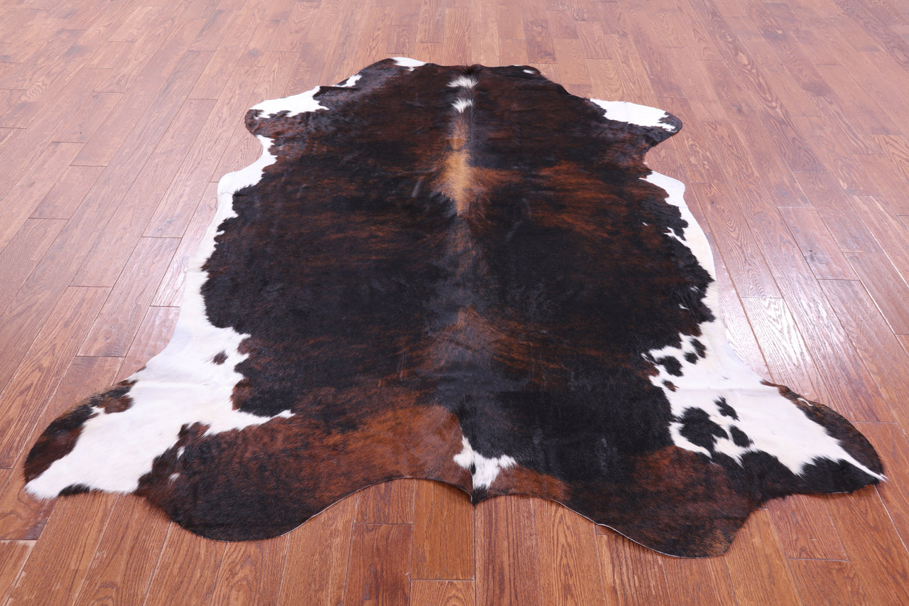 Tricolor Natural Cowhide Rug - XLarge 7'1"H x 6'4"W