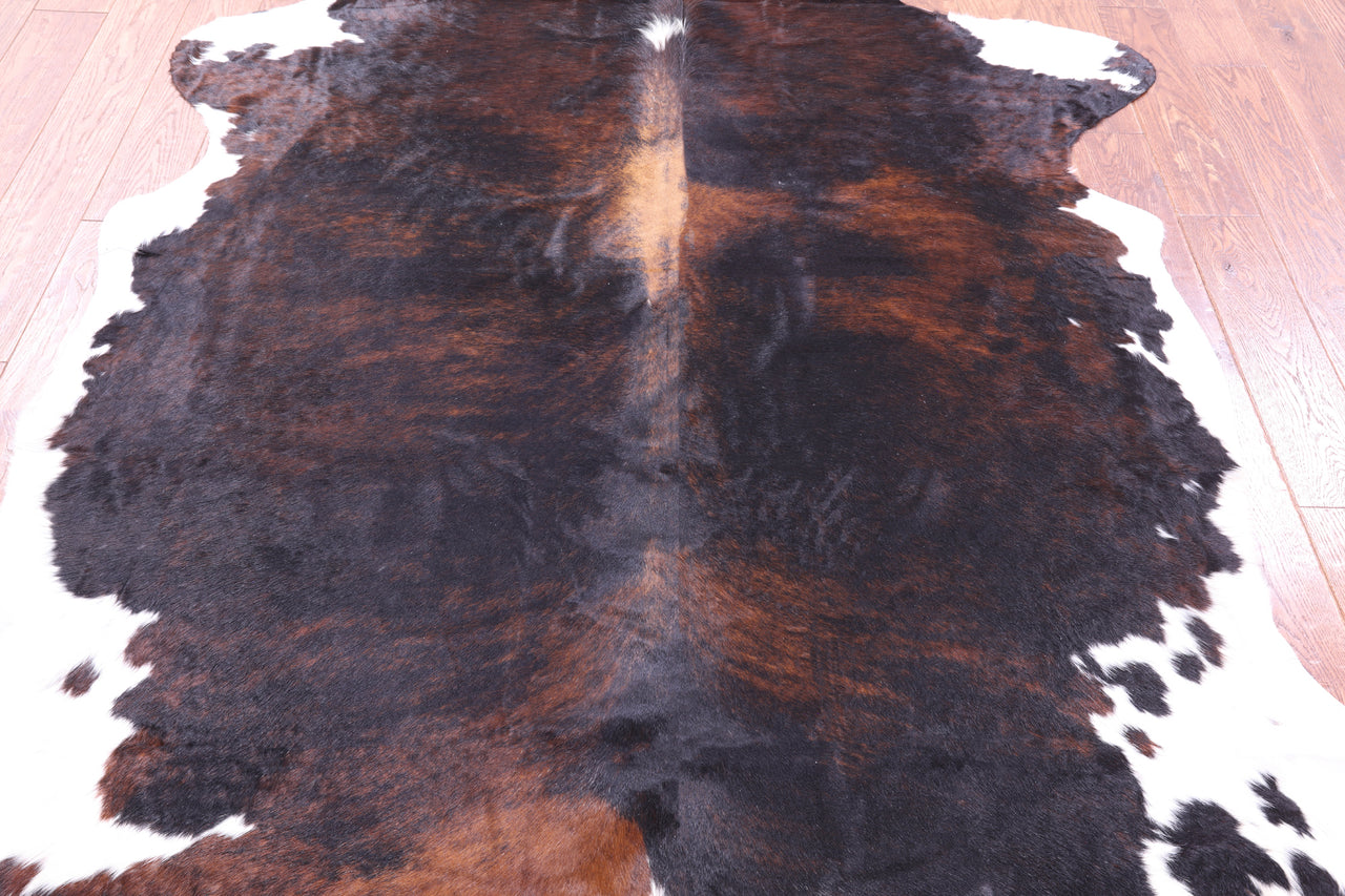 Tricolor Natural Cowhide Rug - XLarge 7'1"H x 6'4"W