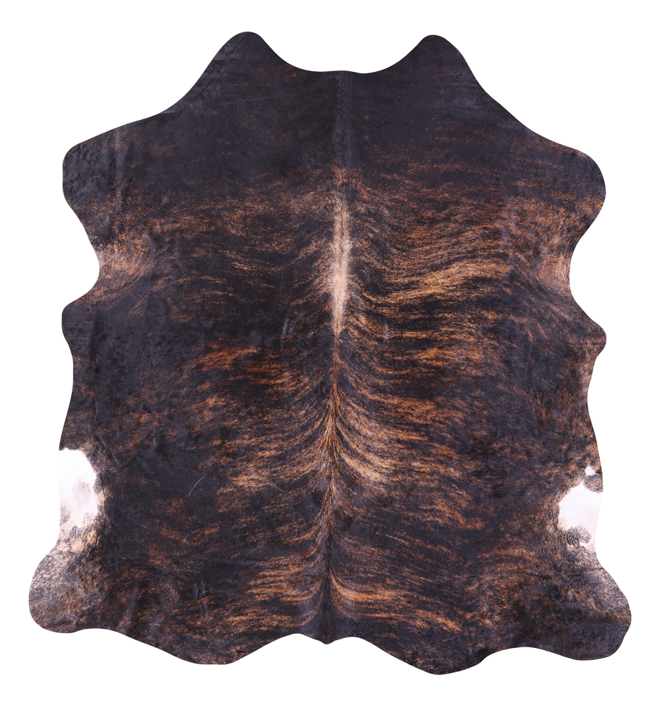 Dark Brindle Natural Cowhide Rug - X-Large 7'3"H x 6'9"W