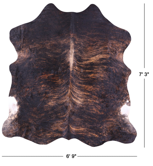Dark Brindle Natural Cowhide Rug - X-Large 7'3