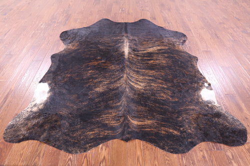 Dark Brindle Natural Cowhide Rug - X-Large 7'3