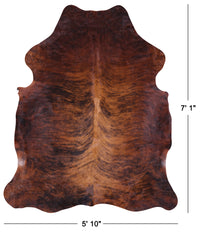 Thumbnail for Brindle Natural Cowhide Rug - XLarge 7'1