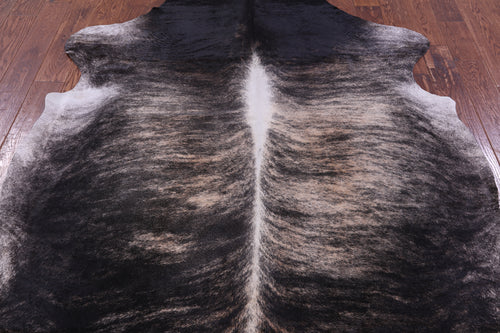 Grey Brindle Natural Cowhide Rug - X-Large 7'6
