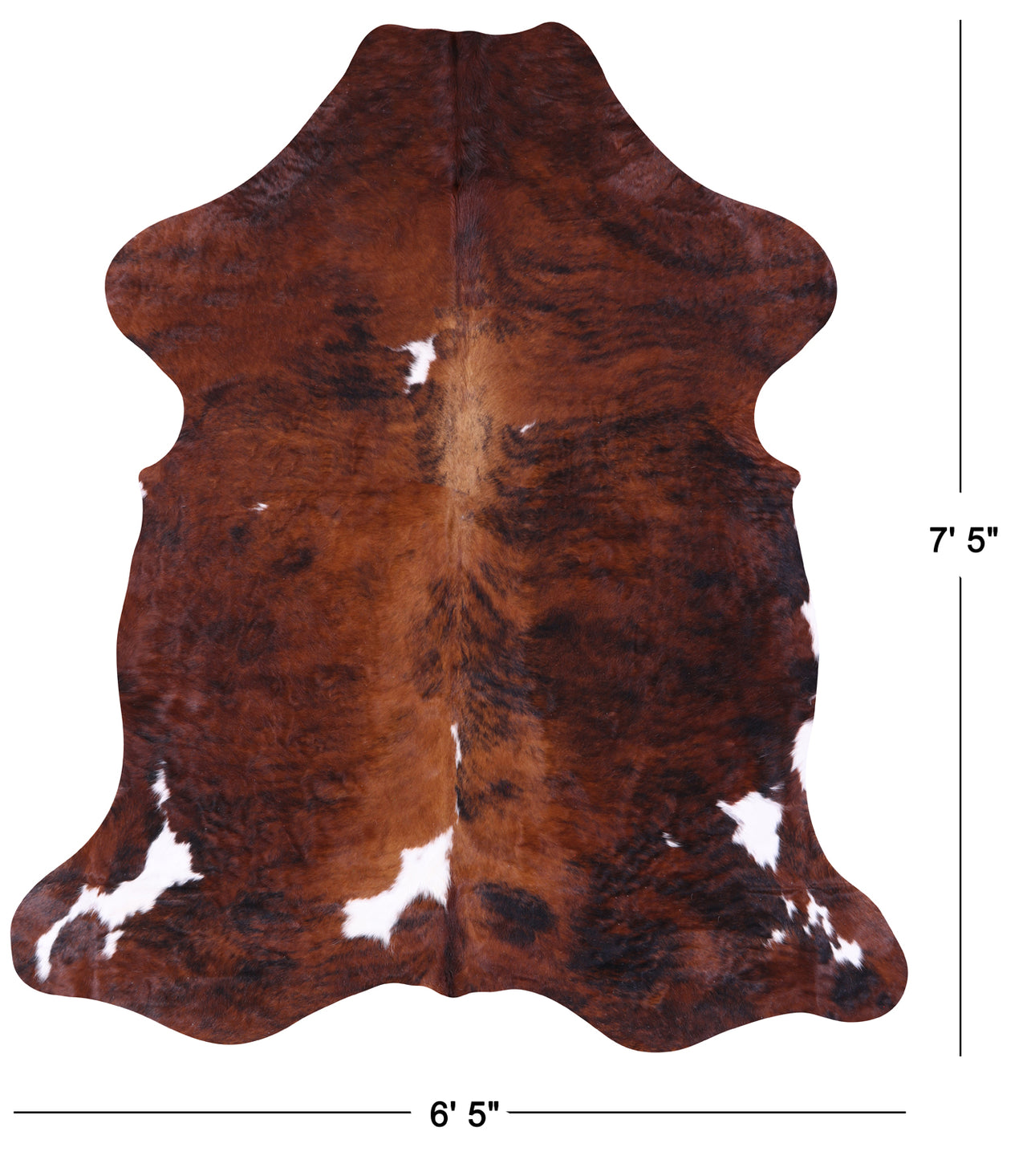 Brown Natural Cowhide Rug - XLarge 7'5"H x 6'5"W