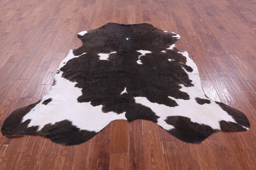 Brown & White Natural Cowhide Rug - Large 6'10