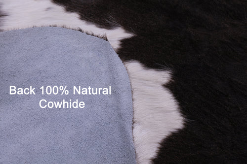 Brown & White Natural Cowhide Rug - Large 6'10