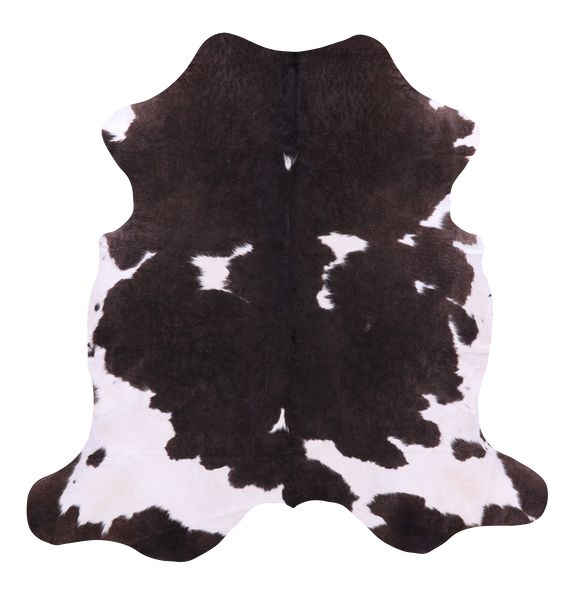 Brown & White Natural Cowhide Rug - Large 6'10"H x 6'9"W