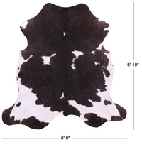 Thumbnail for Brown & White Natural Cowhide Rug - Large 6'10