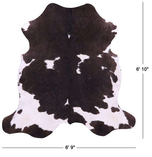 Brown & White Natural Cowhide Rug - Large 6'10