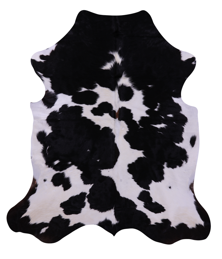 Black & White Natural Cowhide Rug - Large 6'9"H x 5'9"W