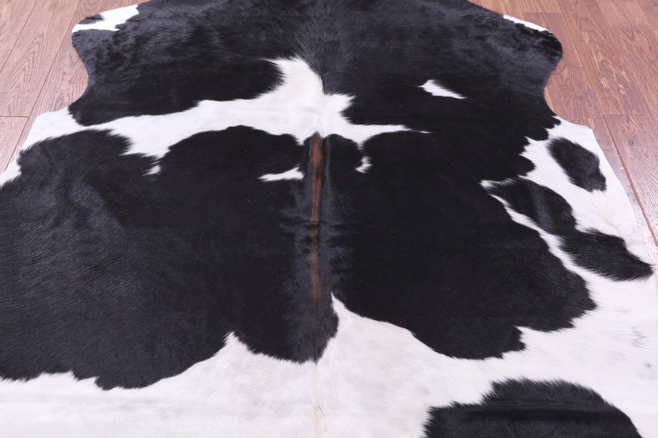 Black & White Natural Cowhide Rug - Large 6'10"H x 6'1"W