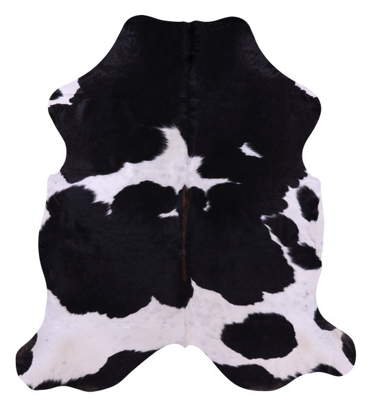 Black & White Natural Cowhide Rug - Large 6'10"H x 6'1"W