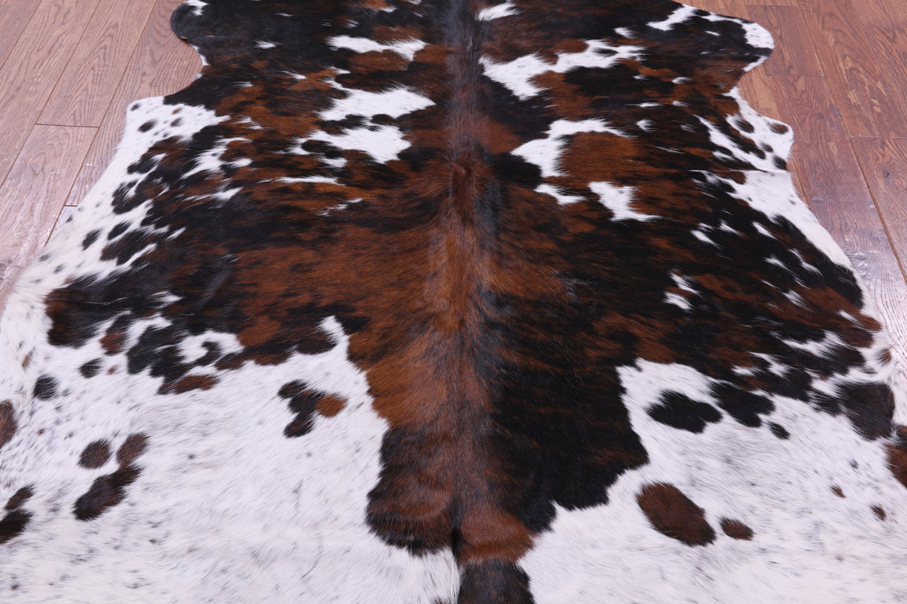 Tricolor Natural Cowhide Rug - XLarge 7'0"H x 6'5"W