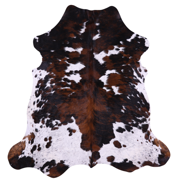 Tricolor Natural Cowhide Rug - XLarge 7'0"H x 6'5"W