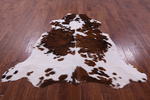 Brown & White Natural Cowhide Rug - Large 6'4