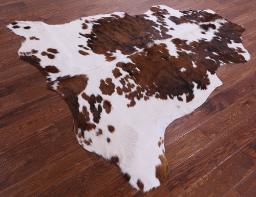 Brown & White Natural Cowhide Rug - Large 6'4
